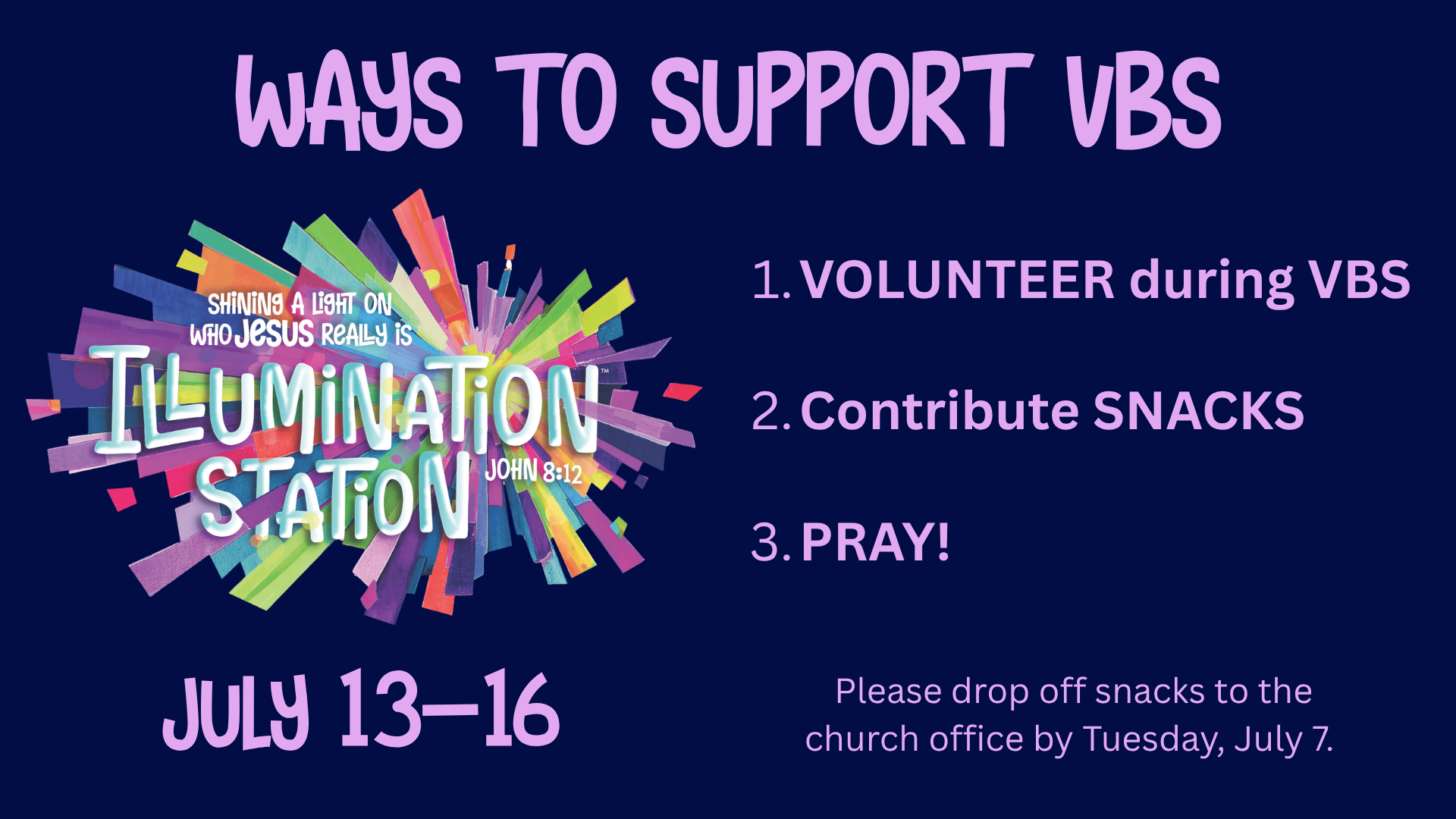 Ways to Support VBS